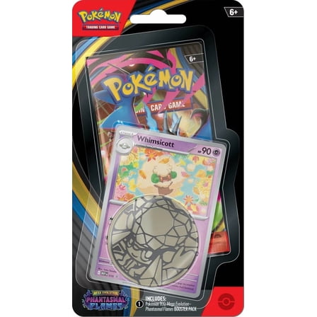 Pokemon Mega Evolution Phantasmal Flames Whimsicott Checklane BLISTER Pack [Booster Pack, Promo Card & Large Coin]