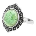 thumbnail image 3 of Anillo de plata 925 dinámico celadón verde galvanizado elegante llamativo anillo para mujer para aniversario de cumpleaños, 3 of 8