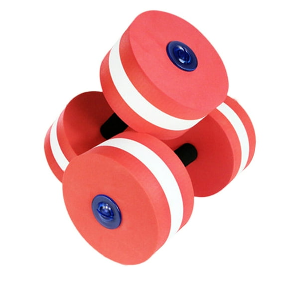 2 mancuernas flotantes de EVA para aeróbic acuático, equipo de fitness duradero para natación (rosa rojo)