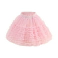 thumbnail image 2 of uublik Girls Uniform Skirt Pink Layered Mesh Skirt Party Birthday Dance Princess Skirt Size 3T-8, 2 of 6