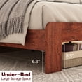 thumbnail image 6 of Queen Bed Frame Headboard , Wood Platform Bed Frame , Noise Free,No Box Spring Needed and Easy Assembly Tool,Large Under Bed Storage, Vintage Brown, 6 of 9