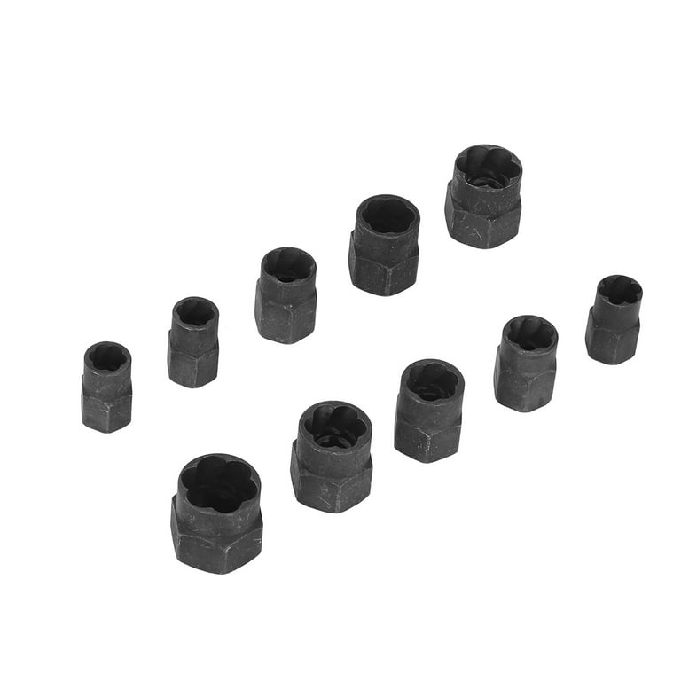 Spptty Bolt Remover Socket Extraction Socket Set 10Pcs Nut Remover Set Stripped Lug Bolt Broken Screw Extractor Hex Socket Tool Multiple Sizes
