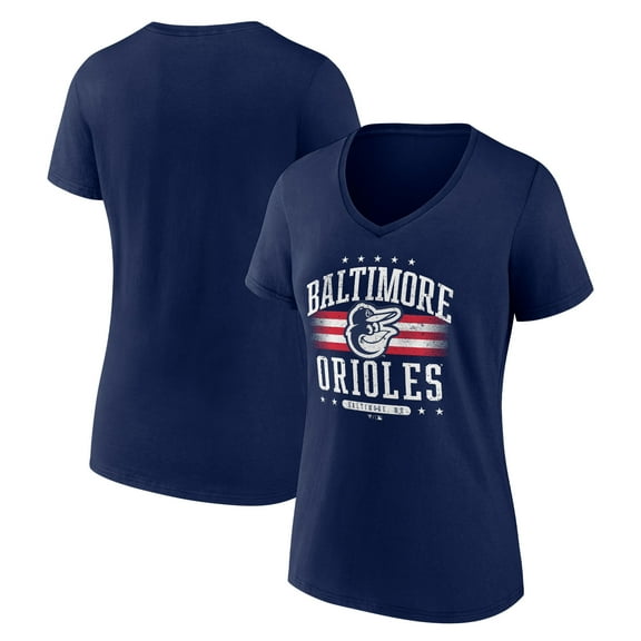 Women's Navy Baltimore Orioles Americana Team V-Neck T-Shirt
