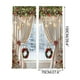 thumbnail image 2 of Cortinas decorativas con estampado navideño para exteriores, con forma de corona de bolas navideñas y lazos de champn., 2 of 3