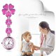 thumbnail image 3 of Reloj de bolsillo con clip para mujer, reloj de enfermera de cuarzo de aleación de zinc, reloj de solapa con forma de flor, reloj de bolsillo colgante, con cinco corazones en rosa, 3 of 6