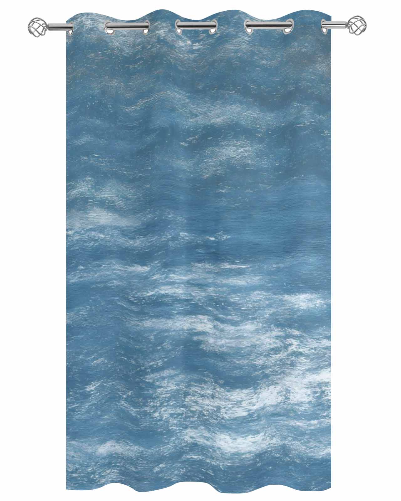 Vintage Blue Outdoor Curtains for Patio, Modern Abstract Art Ombre Privacy Drapes Grommet Waterproof Outside Curtains for Porch/Cabana/Balcony 54"x 108", 1 Panel
