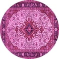 thumbnail image 1 of Ahgly Company Indoor Round Medallion Pink Traditional Area Rugs, 3' Round, 1 of 4
