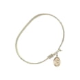 thumbnail image 2 of 6 1/4 inch Oval Eye Hook Bangle Bracelet w/ St. Kevin in Gold-Filled, 2 of 3