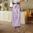 thumbnail image 4 of Women's Satin Skirt Flowy A Line Cocktail Party Wedding High Waist Long Midi Skirts Summer Vacation Outfits, 4 of 5