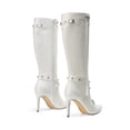 thumbnail image 4 of DREAM PAIRS Women's Metallic Stiletto Heeled Knee High Boots Sexy Fashion Pointed Toe Dress Boots with Stud and Zipper Tassel, 4 of 7