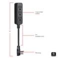 thumbnail image 2 of Cable de extensión Power Strip GE de 3 salidas, 6 pies, 2 unidades, negro, 2 of 9