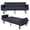black-Matte Pebbled PU, variant on HUMEHA Convertible Sofa Bed Brown Glossy PU Leather Modern 500lbs