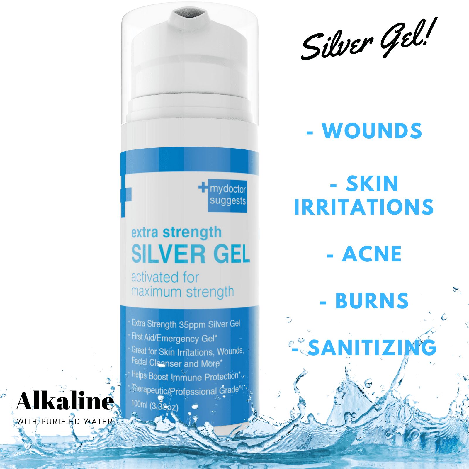 Colloidal Silver Gel Extra Strength 35ppm Colloidal Silver First Aid