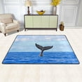 thumbnail image 2 of SKYSONIC 36x24in Whale Tail Area Rug, Summer Blue Ocean Non-Slip Floor Carpet for Indoor Living Dining Room Bedroom, 2 of 7