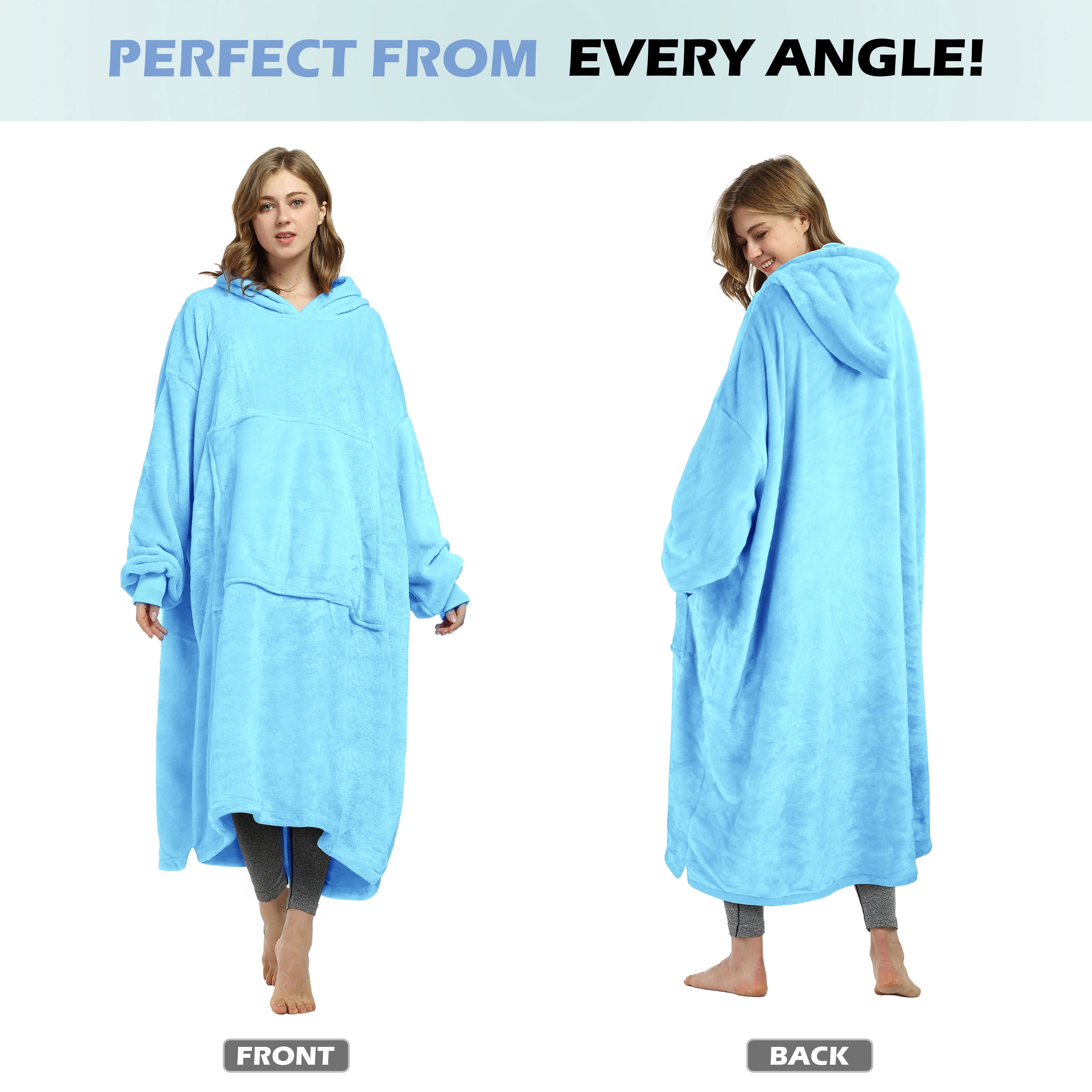 Catalonia Full Body Oversized Blanket Hoodie Sweatshirt, Extra Long Wearable Fleece Pullover, Gift for Adult Men Women Wife Girlfriend