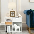 thumbnail image 2 of Costway Table d'Appoint à 3 Cubes avec Tablette de Rangement et Tiroir, Table de Nuit Gain de Place, Blanc, 2 of 10