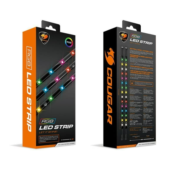 Bande Del RGB de Cougar-15 LED par ruban - Prise en charge des connexions pour carte mère RGB 5V - 45 cm