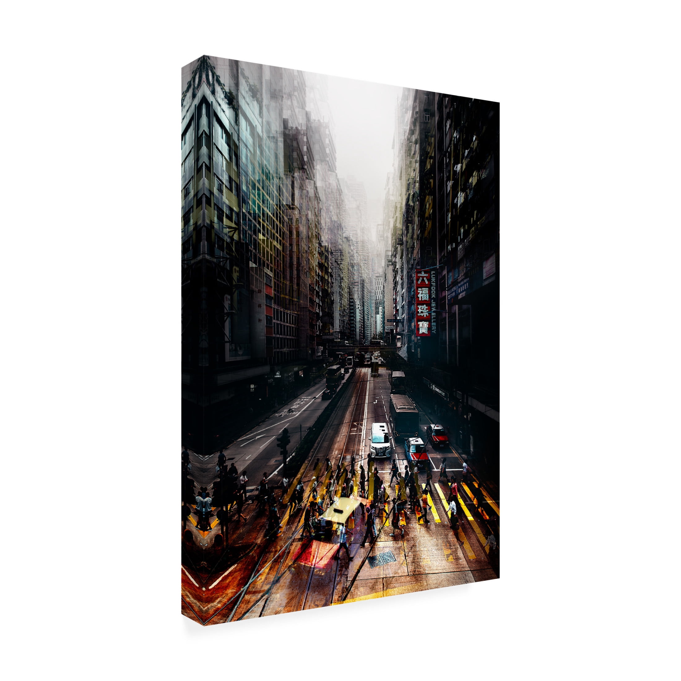Canvas Wall Art - Carmine Chiriaco 'Streets Of Hong Kong' Wall Art for Living Room, Bedroom, or Office Décor by Trademark Fine Art - 22 x 32 Inches