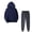 Navy, variant on hoksml Women's Two Piece Outfits Matching Sets Crew Neck Hoodies Long Sleeve Solid Pullover Sweatshirt Tops and Wide Leg Pants Tracksuit Homewear Sets