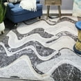 thumbnail image 2 of Natural Geo Jasmine 4'11" x 7'5" Modern Wavy Abstract Gray/Black Area Rug, 2 of 6