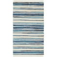 thumbnail image 5 of SAFAVIEH Rag Benton Striped Cotton Runner Rug, Ivory/Blue, 2'3" x 10', 5 of 9