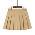 thumbnail image 2 of THDHVS Uniform Skirts for Girls,Girls Skorts,Girl High Waisted Pleated Tennis Skirt School A-Line Skater Skirts with Lining Shorts Khaki 15-16 Years, 2 of 3