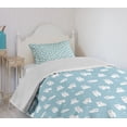 thumbnail image 4 of Ambesonne Cartoon Quilted Bedspread Set 2 Pcs, Cartoon Polar Bears Art, Twin Size, Pale Blue White, 4 of 6