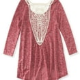 thumbnail image 2 of Aeropostale Womens Crochet-Back Embellished T-Shirt, Red, Juniors, Medium, 2 of 2