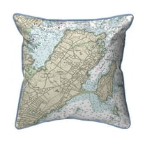 Betsy Drake SN13275MH 12 x 12 in. Marblehead, MA Nautical Map Small Corded Indoor & Outdoor Pillow