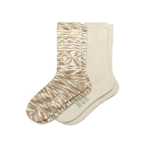 HUE Jacquard Crew Space Dye Super Soft Sock 2 Pair Pack
