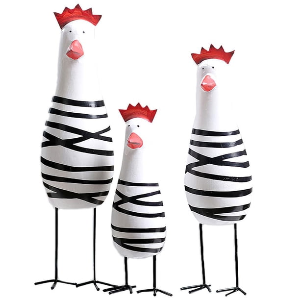 Pollo De Madera Chook Educativo Tallado Artesanal Estatua Decorativa De La Familia Del Pollo Para El Hogar, La Oficina, El Dormitorio Y La Sala De Estar 3 Uds Estatuilla sonducket HA019259-00