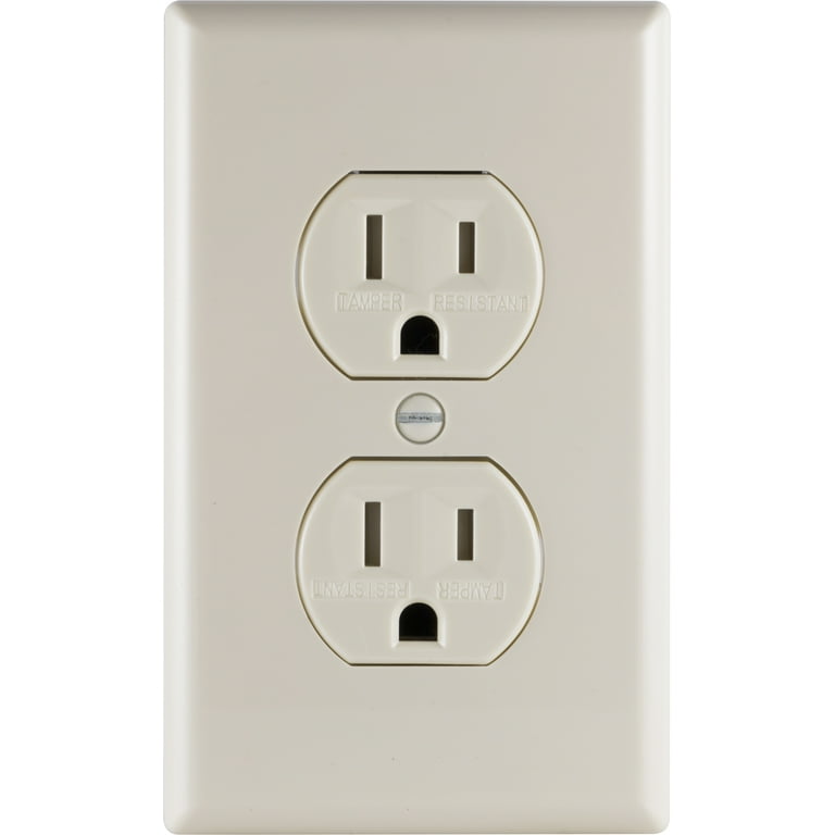 General Electric Grounding Duplex Outlet in Wall Receptacle 15 Amp Light Almond 17815