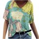 thumbnail image 1 of Camisetas de Manga Corta para las Mujeres con Cuello en V, Camiseta de Verano Casual para el Hogar Y el Uso Diario, 1 of 3
