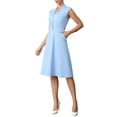 thumbnail image 4 of 2026 Summer Dress for Women Midi Length Cap Sleeve Pockets Elegant Office Work Dresses XS Light Blue, 4 of 6