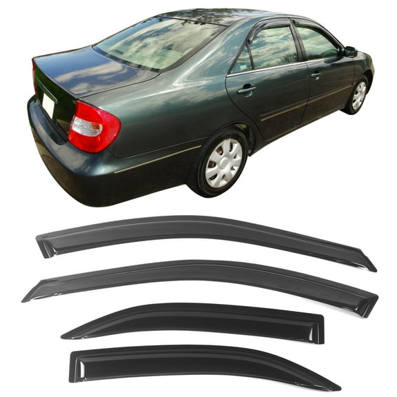 Ikon Motorsports Compatible with 02-06 Toyota Camry Acrylic Window Visors Vent Windshield Deflector Rain Guard 4Pc Set Outside Mount 2002 2003 2004 2005 2006