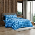 thumbnail image 3 of Sleepdown 100% Cotton Flannel Sheets Cal King Size Bed Sheets Set with Deep Pockets Brushed Flannel with Elastic Fitted Sheet Set Soft & Cozy Sheets 4 Pc Bedding and Pillowcase set, Dark Blue Plaid, 3 of 7