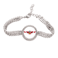 thumbnail image 1 of Perú bandera emblema nacional Pulsera de tobillera de cadena de tenis, joyería de diamantes, 1 of 3
