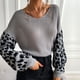 thumbnail image 4 of Suéter Para Mujer, Suelto, Informal, Con Cuello En V, Para Mujer, Con Manga De Leopardo, Para El Hogar ANGGREK Otros, 4 of 6