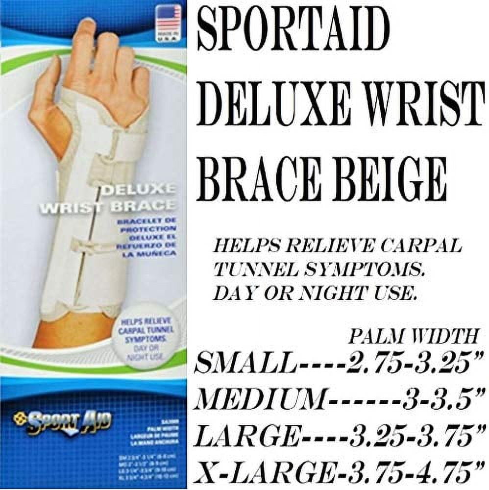 Sportaid Wrist Brace for Carpal Tunnel Beige, Left, Small, 1