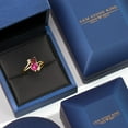 thumbnail image 5 of Gem Stone King 18K Yellow Gold Plated Silver Red Garnet Pink Created Sapphire Ring for Women (1.83 Cttw, Heart Shape 6MM, Gemstone January Birthstone, Size 7), 5 of 6