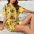 thumbnail image 4 of Fotbe Forest Guard Print Pajama Set for Women 2 Piece Loungewear Short Sleeve Tops and Shorts Set Soft Sleepwear-Large, 4 of 7