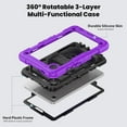 thumbnail image 3 of Funda para Samsung Galaxy Tab A9 8.7'' 2023 (SM-X110/X115/X117), Funda Protectora Resistente a Golpes con Protector de Pantalla, Soporte Giratorio de 360°, Correa para Mano/Hombro y Soporte para, 3 of 9