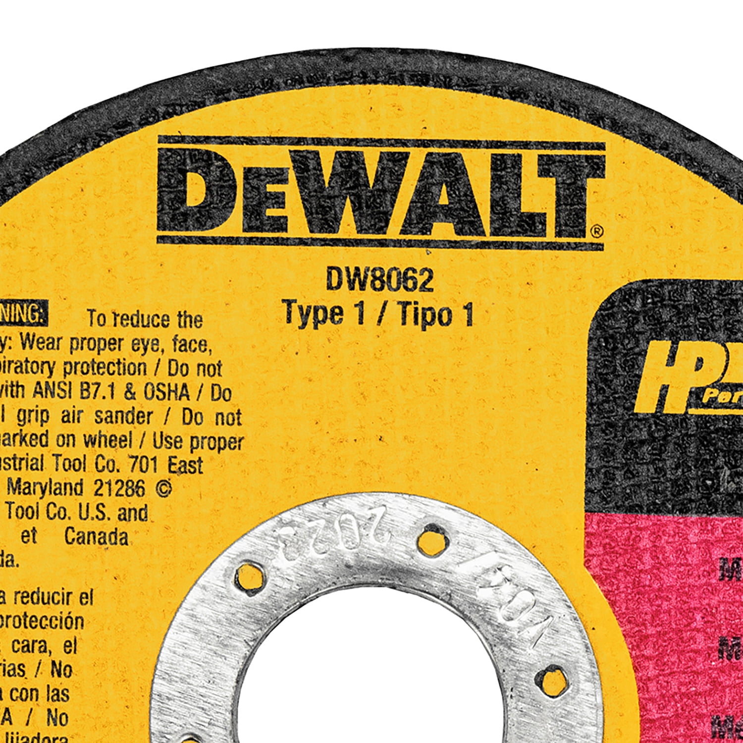 DEWALT High Performance 4-1/2-In. Aluminum-Oxide Abrasive Chop Cutting Wheel, 5 Count
