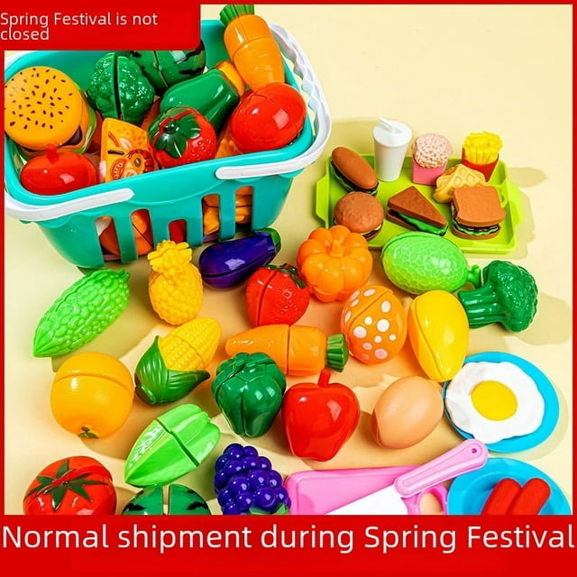 Juguete para cortar frutas Che Che Le Girl Simulación de canasta de pastel de verduras Juego de cocina de juguete para niños