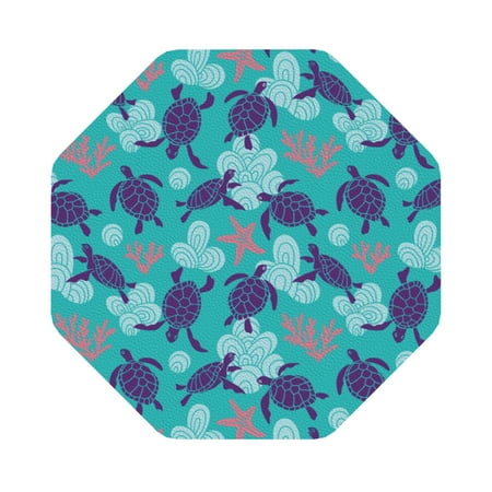 

Bingfone Vintage Ornamental Turtles Leather Drinks Coasters With Set Of 6 Suitable For Home Kitchen Coffee Cup Coasters Home Gift