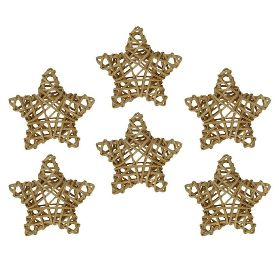 YsXoWiui 6-Pack Large 100mm Star Wicker Rattan Balls - Decorative Balls for Bowls, Vase