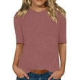 thumbnail image 2 of Womens Clothes Kelon Dresses for Women Short Sleeve Shirts Crew Neck Business Casual Blouses 2026 Summer Tops Business Causal Dressy Work Top, M, 2 of 5