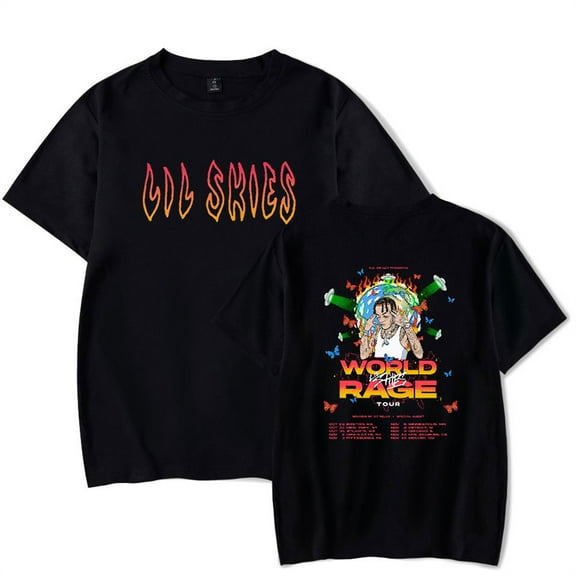 Lil Skies World Rage Tour T-shirt Funny Crewneck Fashion Top Unique Short Sleeve