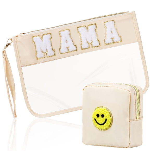 Bolsa de cosméticos BuyCard Preppy Patch Clear Mama Bag, 2 unidades