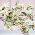 thumbnail image 4 of Inch Artificial Malus Spectabilis Branches Flowers Stems Silk Tall Fake Flower Arrangements for Home Wedding, Faux Flowers Spring Decoration, Pack of 4 Bundles(White), 4 of 5